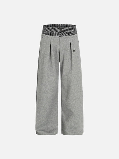 Aelfric Eden Plaid Waist Layered Baggy Sweatpants