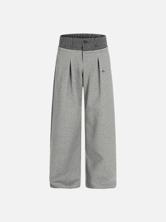 Aelfric Eden Plaid Waist Layered Baggy Sweatpants