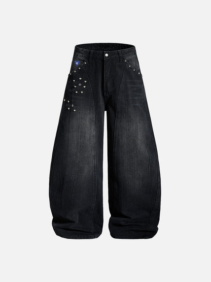 Aelfric Eden Rhinestone Baggy Barrel Jeans