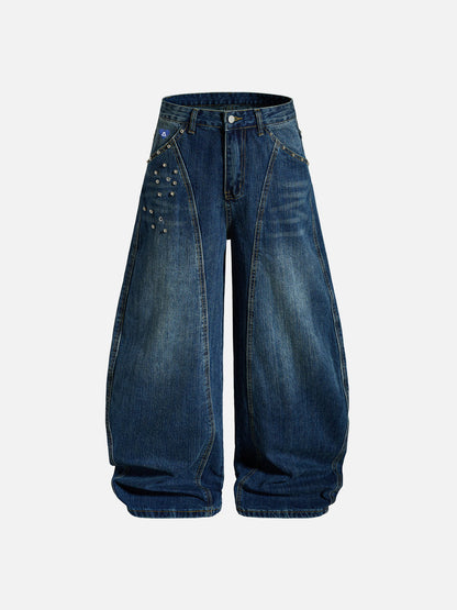 Aelfric Eden Rhinestone Baggy Barrel Jeans