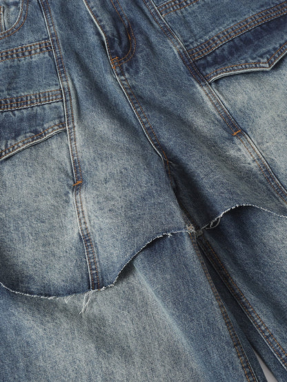Aelfric Eden Washed Panel Baggy Barrel Jeans